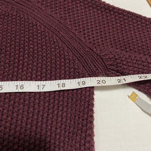 Oak + Fort Chucky Knit Women's Burgundy Long Sleeve‎ Heavy Sweater Size Large - Picture 5 of 7
